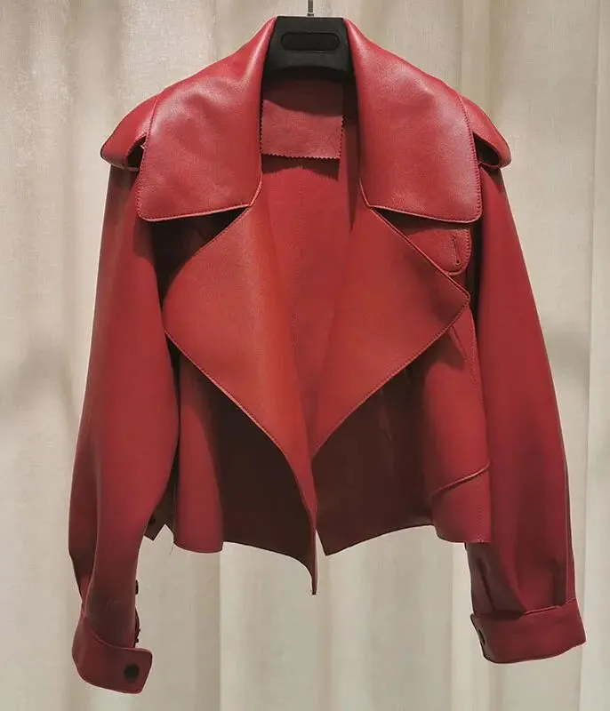 Motorcycle Biker Short Pu Leather Coat
