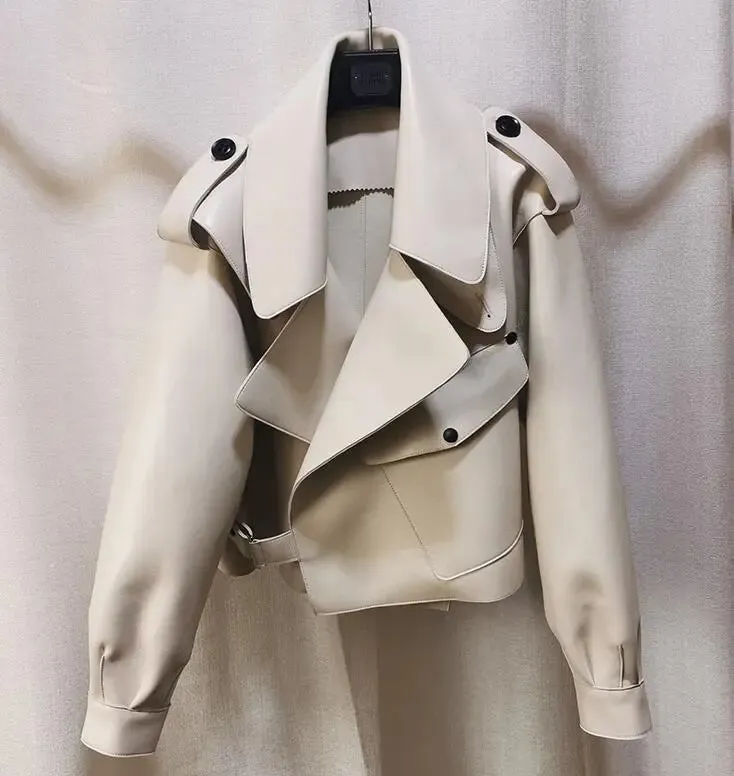 Motorcycle Biker Short Pu Leather Coat