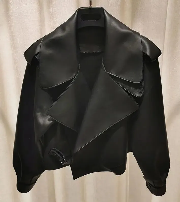 Motorcycle Biker Short Pu Leather Coat