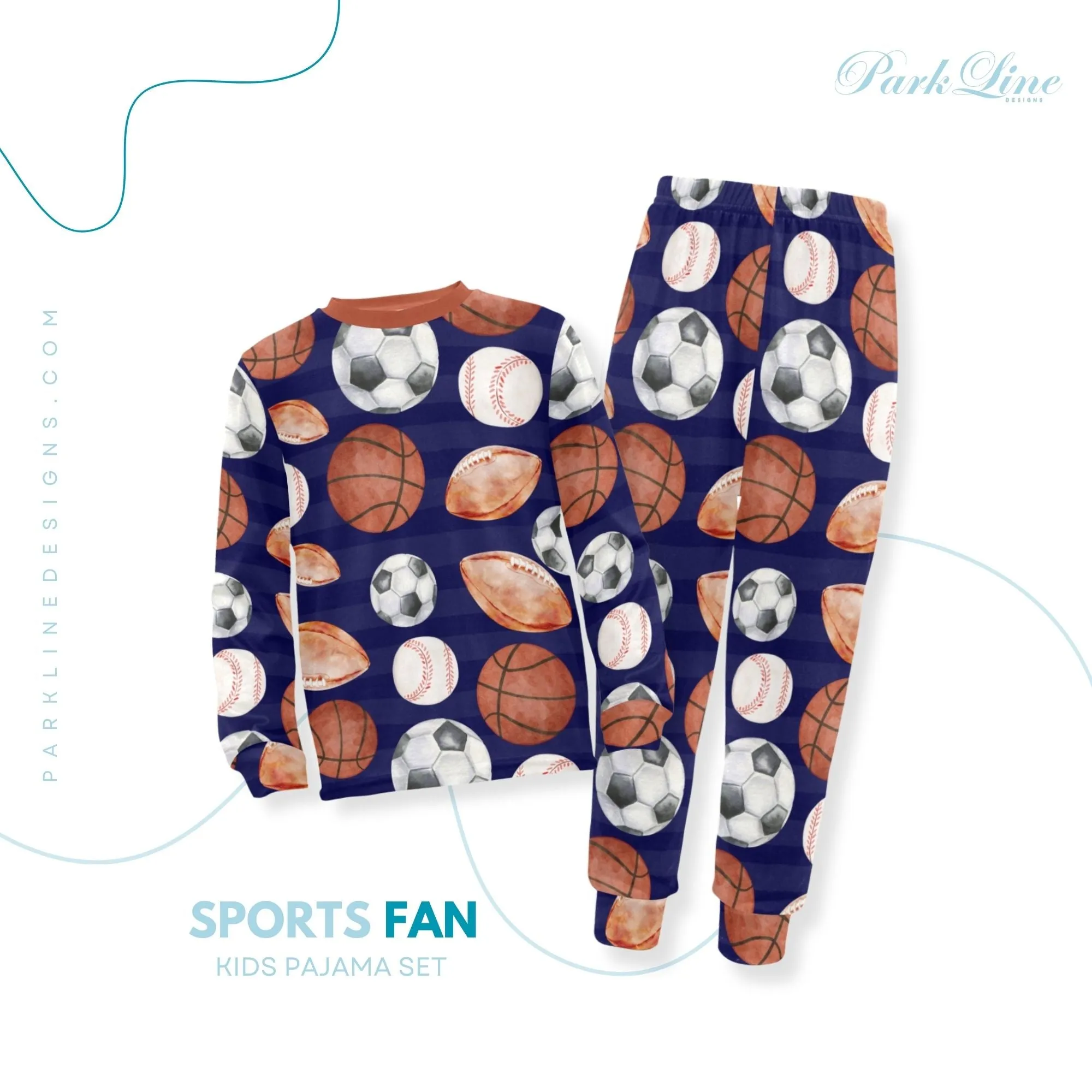Orange Camo Boys' Pajama Set |  | Crew Neck Long Pajama Set | Soft Long Sleeve Sleepwear for Lounging and Relaxing