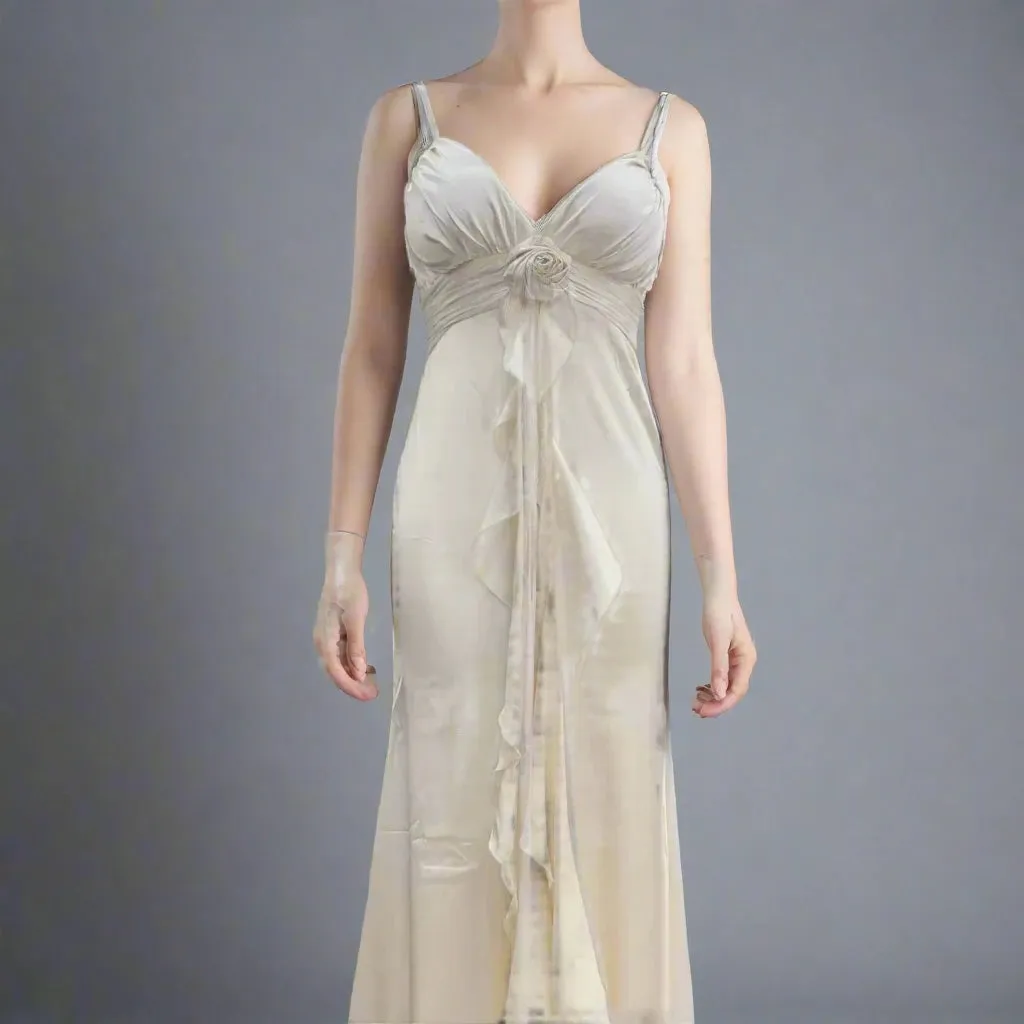 Trend4us Women's Elegant Satin Ruffle Evening Maxi Dress