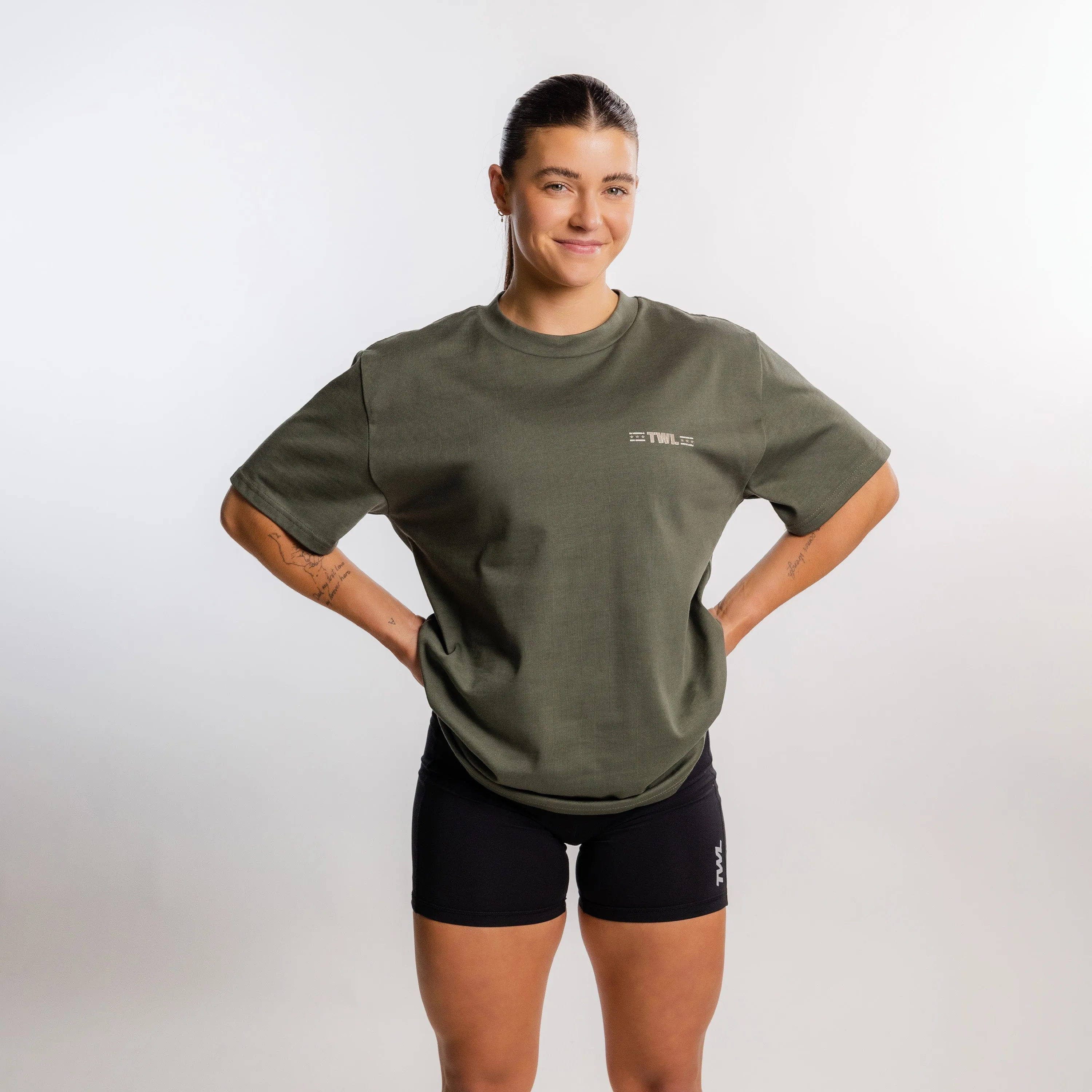 TWL - LIFESTYLE OVERSIZED T-SHIRT - BARBELL CLUB - GORILLA/PINE