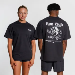 TWL - LIFESTYLE OVERSIZED T-SHIRT - RUN CLUB - FADED BLACK