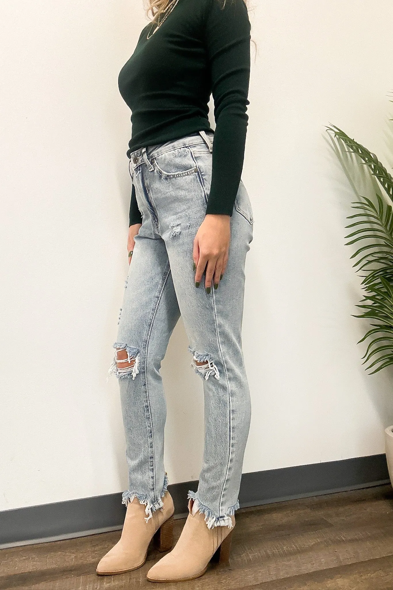 Willa High Rise Distressed Relaxed Straight Jeans