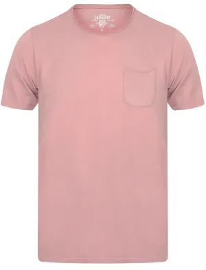Zac Crew Neck Cotton T-Shirt with Pocket In Light Pink - Tokyo Laundry
